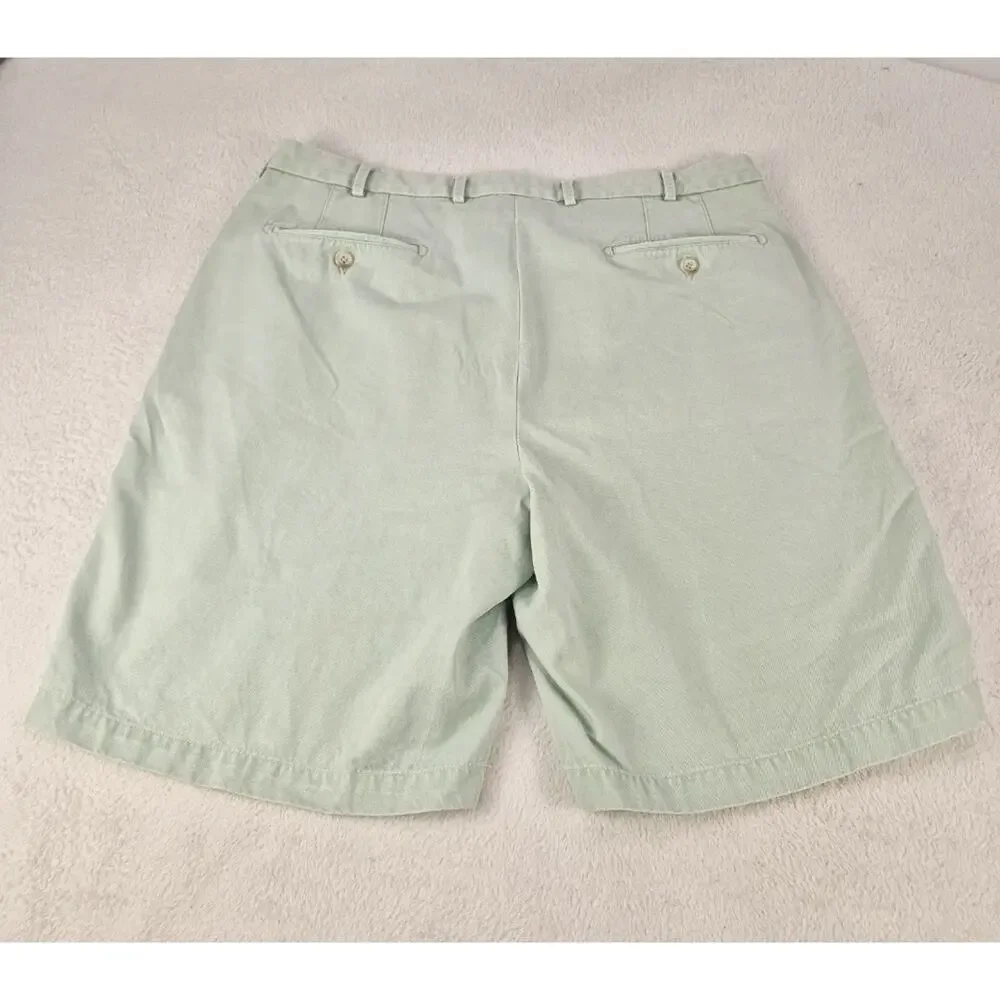 Peter Millar Men's Flat Front Chino Shorts Size 36, Green, Pima Cotton